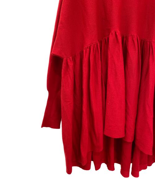 Curensology（カレンソロジー）Curensology (カレンソロジー) ハイネックギャザーニット レッド サイズ:Fの古着・服飾アイテム