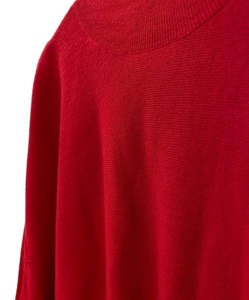 Curensology（カレンソロジー）Curensology (カレンソロジー) ハイネックギャザーニット レッド サイズ:Fの古着・服飾アイテム