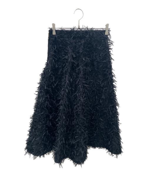 ANAYI（アナイ）ANAYI (アナイ) フェザーカットジャガードフレア スカート ブラック サイズ:36の古着・服飾アイテム