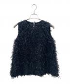 ANAYIアナイ）の古着「フェザーカットジャガード ブラウス」｜ブラック