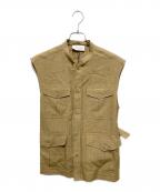 STUMBLYスタンブリ―）の古着「Belted Sleeveless Jacket」｜ベージュ