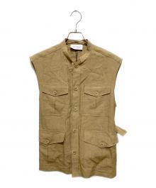 STUMBLY（スタンブリ―）の古着「Belted Sleeveless Jacket」｜ベージュ