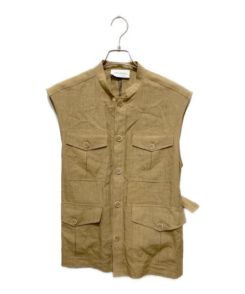 STUMBLY（スタンブリ―）STUMBLY (スタンブリ―) Belted Sleeveless Jacket ベージュ サイズ:36の古着・服飾アイテム