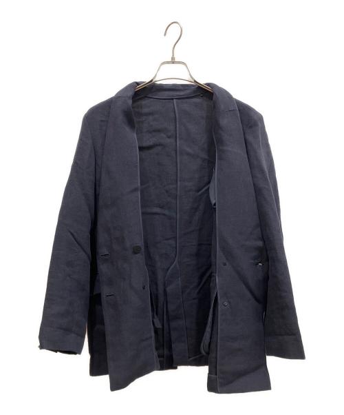 ROPE（ロペ）ROPE (ロペ) 尾州リネンダブルブレストジャケット ネイビー サイズ:38の古着・服飾アイテム