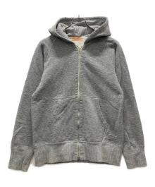 Healthknit（ヘルスニット）の古着「ヘザースラブスウェット ジップパーカー」｜グレー