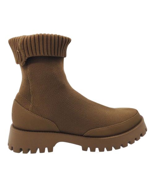 emmi atelier（エミアトリエ）emmi atelier (エミアトリエ) eco ニットブーツ ブラウン サイズ:JP24.0、CN240(1.5)の古着・服飾アイテム