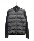 HERNOヘルノ）の古着「ポリエステル×5ゲージウールハイブリッドダウンニットブルゾン」｜ブラック