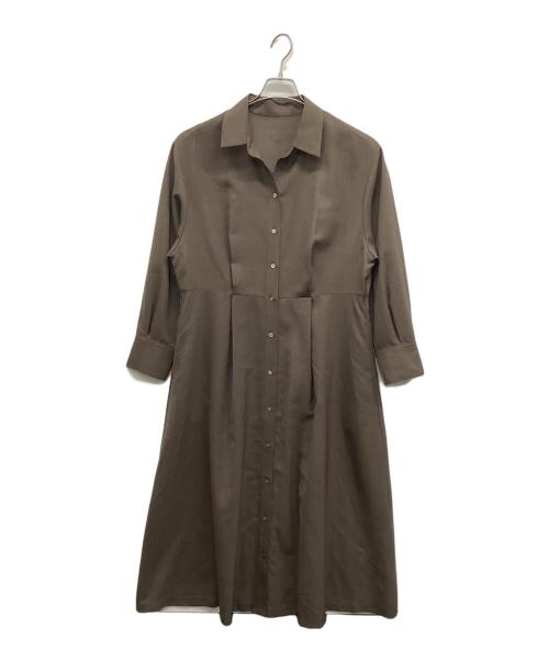 自由区（ジユウク）自由区 (ジユウク) トロピカルストレッチシャツ ドレス ブラウン サイズ:46の古着・服飾アイテム