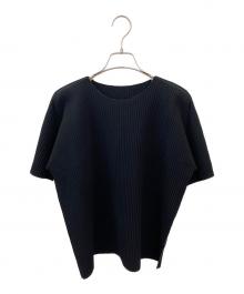 me ISSEY MIYAKE（ミーイッセイ ミヤケ）の古着「FINE KNIT PLEATS カットソー」｜ブラック
