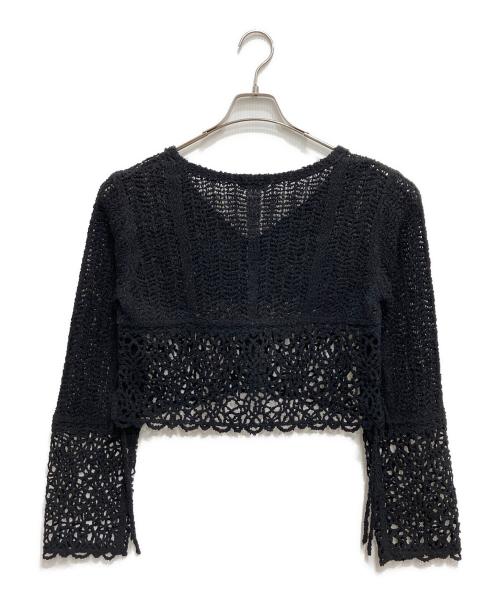 FRAY ID（フレイ アイディー）FRAY ID (フレイ アイディー) エンブロイダリーニットカーディガン ブラック サイズ:FREEの古着・服飾アイテム