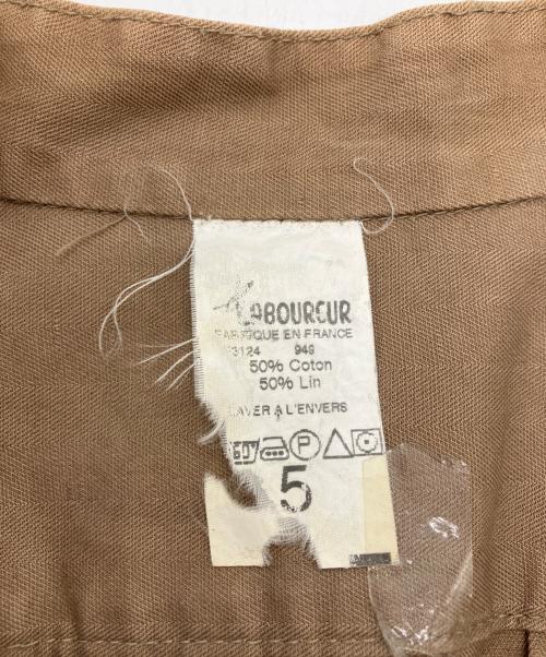LE LABOUREUR（ル ラブルール）LE LABOUREUR (ル ラブルール) ノーカラーシャツ ブラウン サイズ:5の古着・服飾アイテム