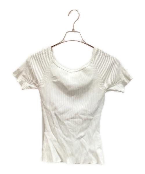 NICENICE MOMENT（ナイスナイス モーメント）NICENICE MOMENT (ナイスナイス モーメント) OPEN SHOULDER ニット ホワイト サイズ:Ｓの古着・服飾アイテム