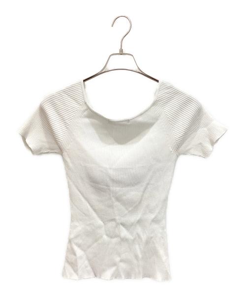 NICENICE MOMENT（ナイスナイス モーメント）NICENICE MOMENT (ナイスナイス モーメント) OPEN SHOULDER ニット ホワイト サイズ:Ｓの古着・服飾アイテム
