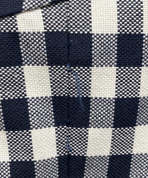BURBERRY BLUE LABEL（バーバリー ブルー レーベル）BURBERRY BLUE LABEL (バーバリー ブルー レーベル) ギンガムチェックフリルワンピース ネイビー×ホワイト サイズ:38の古着・服飾アイテム