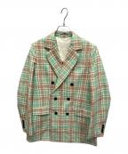 DEPAREILLEデパリエ）の古着「チェックダブルジャケット」｜グリーン