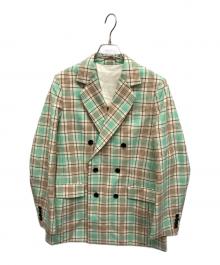 DEPAREILLE（デパリエ）の古着「チェックダブルジャケット」｜グリーン