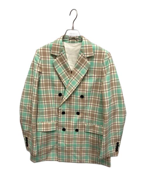 DEPAREILLE（デパリエ）DEPAREILLE (デパリエ) チェックダブルジャケット グリーン サイズ:38の古着・服飾アイテム