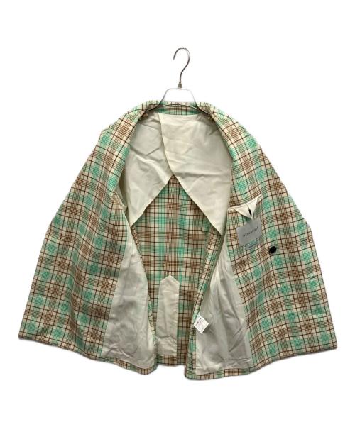 DEPAREILLE（デパリエ）DEPAREILLE (デパリエ) チェックダブルジャケット グリーン サイズ:38の古着・服飾アイテム