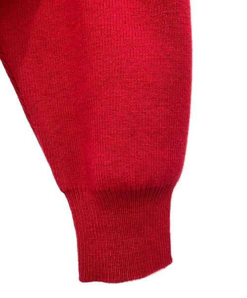 BORDERS at BALCONY（ボーダーズアットバルコニー）BORDERS at BALCONY (ボーダーズアットバルコニー) PEARL KNIT CARDIGAN レッド サイズ:38の古着・服飾アイテム