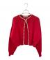 BORDERS at BALCONY（ボーダーズアットバルコニー）の古着「PEARL KNIT CARDIGAN」｜レッド