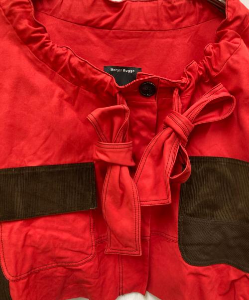 Meryll Rogge（メリルロッゲ）Meryll Rogge (メリルロッゲ) オフショルダーポケットユーティリティジャケット レッド サイズ:SIZE 38の古着・服飾アイテム