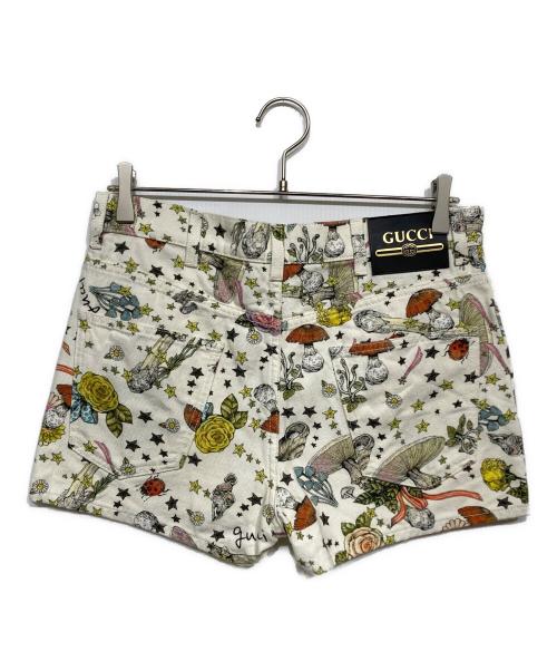 GUCCI（グッチ）GUCCI (グッチ) Yuko Higuchi (ユウコ ヒグチ) 総柄ショートパンツ ホワイト サイズ:26の古着・服飾アイテム