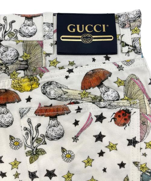 GUCCI（グッチ）GUCCI (グッチ) Yuko Higuchi (ユウコ ヒグチ) 総柄ショートパンツ ホワイト サイズ:26の古着・服飾アイテム