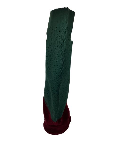 grounds（グラウンズ）grounds (グラウンズ) LACE KNIT CLUTCH BAG グリーン×パープルの古着・服飾アイテム