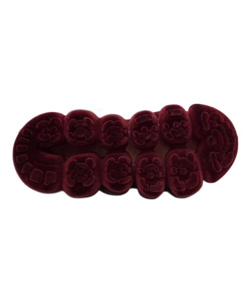 grounds（グラウンズ）grounds (グラウンズ) LACE KNIT CLUTCH BAG グリーン×パープルの古着・服飾アイテム