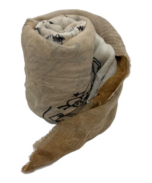 813 ANNALISA GIUNTINI（アナリサ・ジウンティーニ）813 ANNALISA GIUNTINI (アナリサ・ジウンティーニ) MOOMIN (ムーミン) 大判ストール ベージュの古着・服飾アイテム