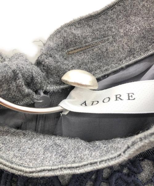 ADORE（アドーア）ADORE (アドーア) レースレイヤードワンピース グレー サイズ:SIZE 38の古着・服飾アイテム