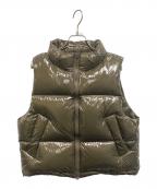 Spick and Spanスピックアンドスパン）の古着「グロッシーダウンベスト」｜カーキ