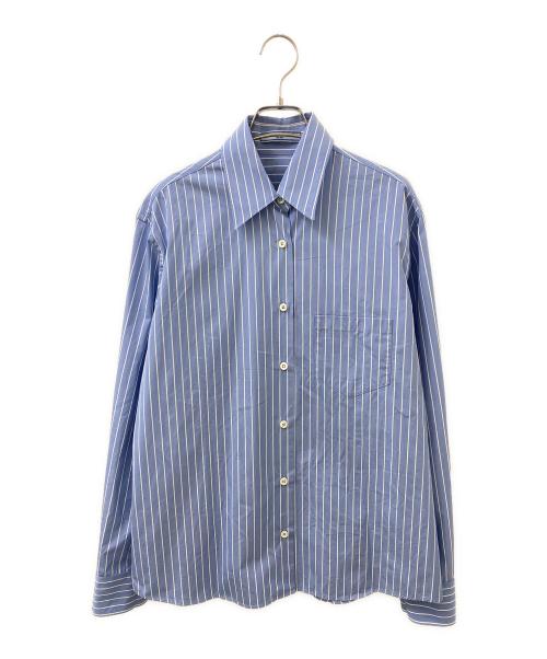 PRADA（プラダ）PRADA (プラダ) ストライプ ポプリン シャツ ブルー サイズ:40の古着・服飾アイテム