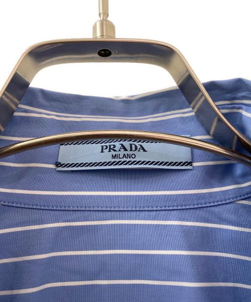PRADA（プラダ）PRADA (プラダ) ストライプ ポプリン シャツ ブルー サイズ:40の古着・服飾アイテム