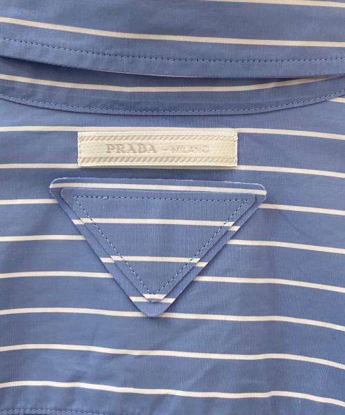 PRADA（プラダ）PRADA (プラダ) ストライプ ポプリン シャツ ブルー サイズ:40の古着・服飾アイテム