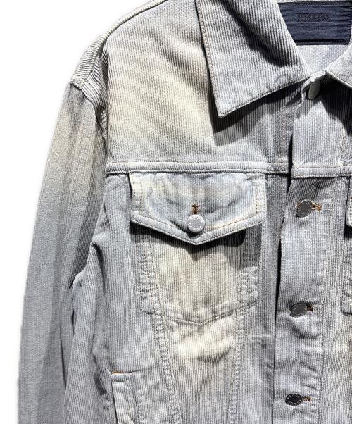 PRADA（プラダ）PRADA (プラダ) コーデュロイブルゾンジャケット ライトブルー サイズ:Mの古着・服飾アイテム