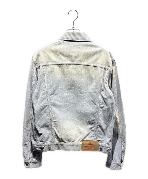 PRADA（プラダ）PRADA (プラダ) コーデュロイブルゾンジャケット ライトブルー サイズ:Mの古着・服飾アイテム