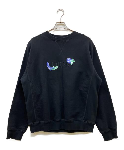 Dior（ディオール）Dior (ディオール) Kenny Scharf Crewneck Sweatshirt ブラック サイズ:XLの古着・服飾アイテム