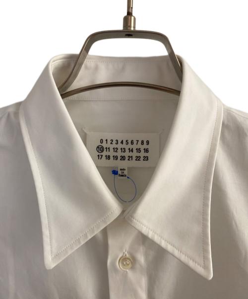 Maison Margiela 10（メゾンマルジェラ 10）Maison Margiela 10 (メゾンマルジェラ 10) 10ライン ポケット ストライプ切替 長袖 シャツ ホワイト サイズ:40の古着・服飾アイテム