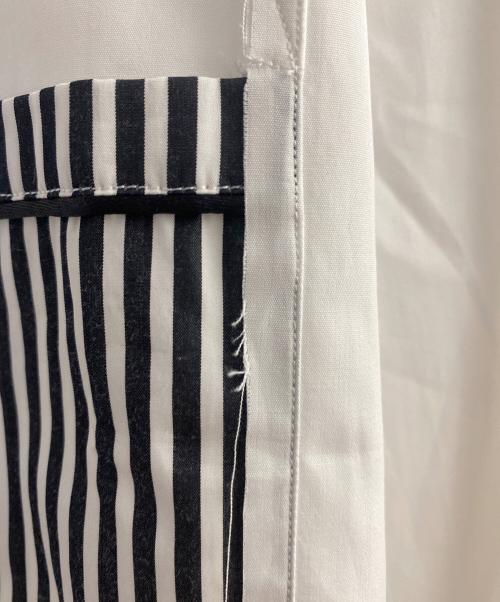 Maison Margiela 10（メゾンマルジェラ 10）Maison Margiela 10 (メゾンマルジェラ 10) 10ライン ポケット ストライプ切替 長袖 シャツ ホワイト サイズ:40の古着・服飾アイテム
