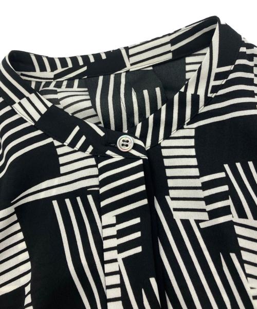 icB（アイシービー）icB (アイシービー) BackSatinAmunzen バンドカラーブラウス　BLCYNM6603 ブラック サイズ:Mの古着・服飾アイテム