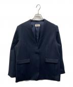 JOURNAL STANDARD relumeジャーナルスタンダード レリューム）の古着「ウーリッシュツイルノーカラージャケット」｜ネイビー