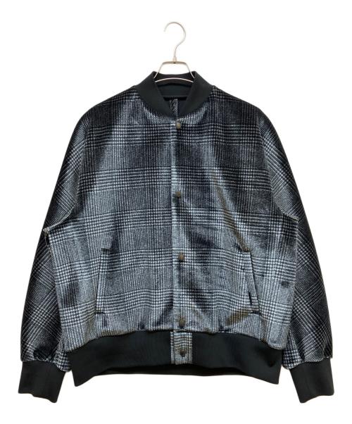 N.HOOLYWOOD（エヌ ハリウッド）N.HOOLYWOOD (エヌ ハリウッド) ベロア転写プリントブルゾン ブラック×シルバー サイズ:40の古着・服飾アイテム
