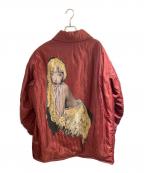 Yohji Yamamoto pour hommeヨウジヤマモト プールオム）の古着「LADY PRINT REVERSIBLE COAT」｜レッド×ブラック