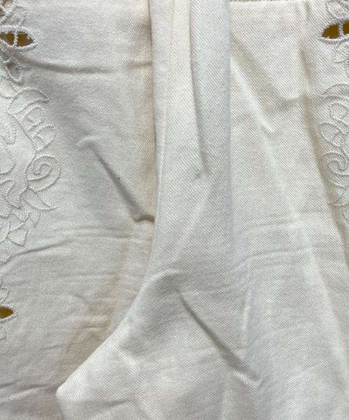 FRAY ID（フレイ アイディー）FRAY ID (フレイ アイディー) カットワークレースワイドパンツ イエローの古着・服飾アイテム