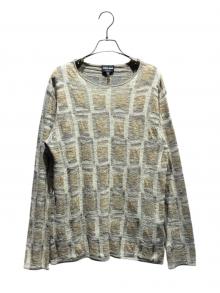 GIORGIO ARMANI（ジョルジョアルマーニ）の古着「ジャガードセーター/3DSM30 SM32Z」｜アイボリー×ブラック