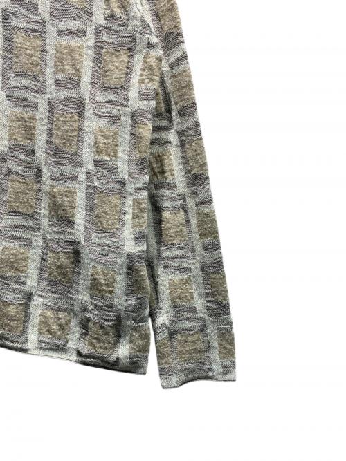 GIORGIO ARMANI（ジョルジョアルマーニ）GIORGIO ARMANI (ジョルジョアルマーニ) ジャガードセーター/3DSM30 SM32Z アイボリー×ブラック サイズ:46の古着・服飾アイテム