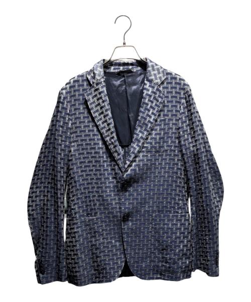 GIORGIO ARMANI（ジョルジョアルマーニ）GIORGIO ARMANI (ジョルジョアルマーニ) UPTON リネンテーラードジャケット ネイビー サイズ:46の古着・服飾アイテム