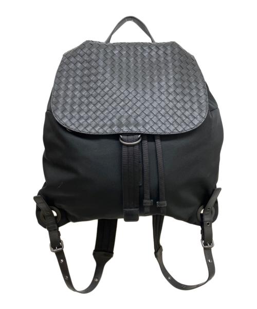 BOTTEGA VENETA（ボッテガベネタ）BOTTEGA VENETA (ボッテガベネタ) イントレチャート リュック ブラックの古着・服飾アイテム