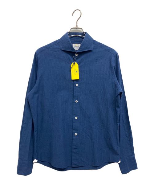 giannetto（ジャンネット）giannetto (ジャンネット) シアサッカーシャツ ネイビー サイズ:42の古着・服飾アイテム